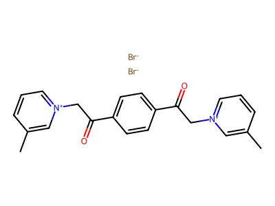 3-Picolinium, 1,1'-(p-Phenylenebis(carbonylmethyl))di-, dibromide structure