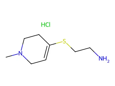 1-Pipecoline, 3,4-didehydro-4-(2-(aminoethyl)thio)-, hydrochloride structure