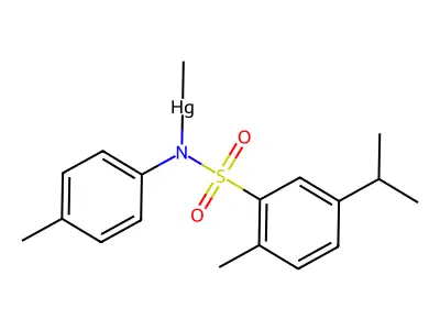 Mercury, methyl(5-isopropyl-N-(p-tolyl)-o-toluenesulfonamido)- structure