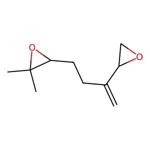 2,2-Dimethyl-3-[3-(oxiran-2-yl)but-3-enyl]oxirane structure