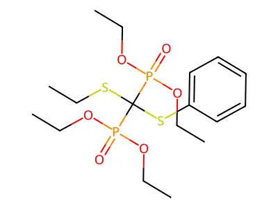 Phosphonic acid, ((ethylthio)(phenylthio)methylene)bis-, tetraethyl ester structure