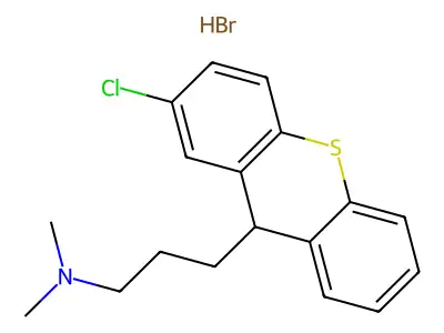 Thioxanthene, 2-chloro-9-(3-(dimethylamino)propyl)-, hydrobromide structure