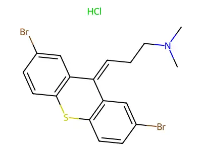 Thioxanthene, 2,7-dibromo-9-(3-(dimethylamino)propylidene)-, hydrochloride structure