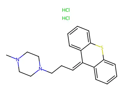 Thioxanthene, 9-(3-(4-methylpiperazinyl)propylidene)-, dihydrochloride structure