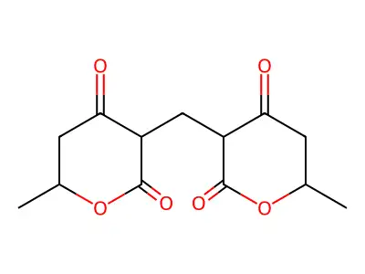 2H-Pyran-2,4(3H)-dione, 3,3'-methylenebis(dihydro-6-methyl- structure