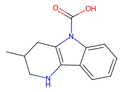 5H-Pyrido(3,2-b)indole-5-carboxylic acid, 1,2,3,4-tetrahydro-3-methyl- structure