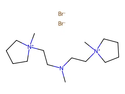 Pyrrolidinium, 1,1'-((methylimino)diethylene)bis(1-methyl-, dibromide structure