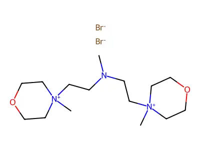 Morpholinium, 4,4'-((methylimino)diethylene)bis(4-methyl-, dibromide structure