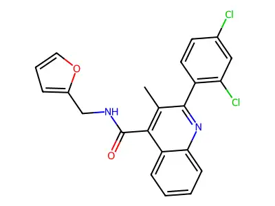 2-(2,4-dichlorophenyl)-N-(furan-2-ylmethyl)-3-methylquinoline-4-carboxamide structure