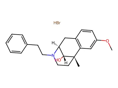 alpha-9-Hydroxy-5-methyl-2(N)-phenethyl-6,7-benzomorphan hydrobromide structure