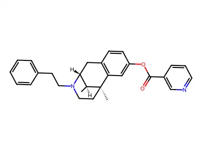 alpha-5,9-Dimethyl-2'-nicotinyloxy-2(N)-phenethyl-6,7-benzomorphan, l- structure