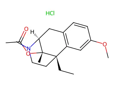 2,6-Methano-3-benzazocin-11-beta-ol, 1,2,3,4,5,6-hexahydro-3,11-alpha-dimethyl-6-ethyl-8-methoxy-, acetate (ester), hydrochloride structure