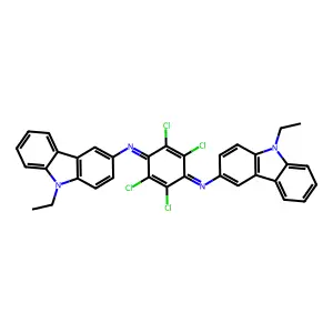 9H-Carbazol-3-amine, N,N'-(2,3,5,6-tetrachloro-2,5-cyclohexadiene-1,4-diylidene)bis[9-ethyl- structure