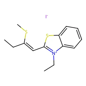 3-Ethyl-2-(2-methylsulfanylbut-1-enyl)-1,3-benzothiazol-3-ium iodide structure