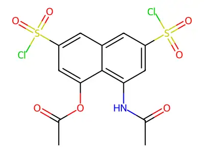 2,7-Naphthalenedisulfonyl dichloride, 4-(acetylamino)-5-(acetyloxy)- structure