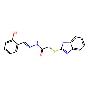 2-(1H-Benzimidazol-2-ylthio)acetic acid 2-[(2-hydroxyphenyl)methylene]hydrazide structure