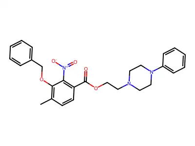 2-(4-Phenylpiperazin-1-yl)ethyl 4-methyl-2-nitro-3-phenylmethoxybenzoate structure