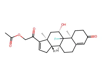 9-Fluoro-11-hydroxy-3,20-dioxopregna-4,16-dien-21-yl acetate structure