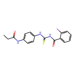 2-iodo-N-[[4-(propanoylamino)phenyl]carbamothioyl]benzamide structure