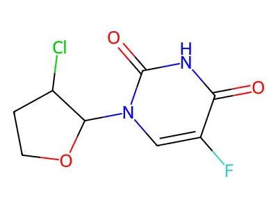 1-(3-Chlorooxolan-2-yl)-5-fluoropyrimidine-2,4-dione structure
