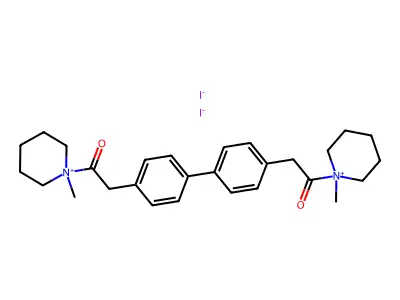 Piperidinium, (4,4'-biphenylylenebis(2-oxoethylene))bis(1-methyl-, diiodide structure