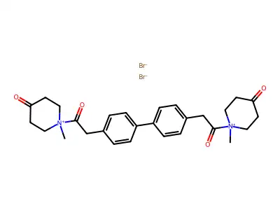 Piperidinium, (4,4'-biphenylenebis(2-oxoethylene))bis(1-methyl-4-oxo-, dibromide structure