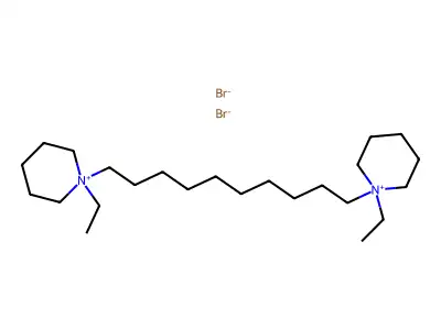 1,1'-(Decane-1,10-diyl)bis(1-ethylpiperidin-1-ium) dibromide structure