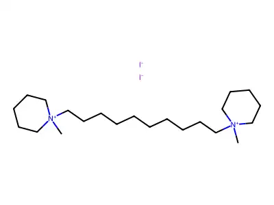 1,1'-(Decane-1,10-diyl)bis(1-methylpiperidin-1-ium) diiodide structure