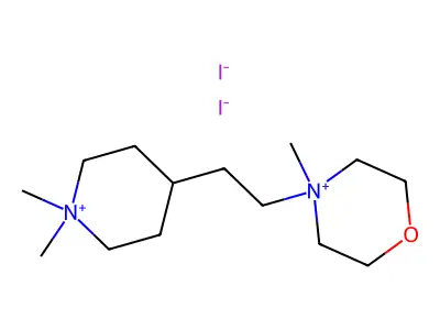 Piperidinium, 1,1-dimethyl-4-(2-(4-methylmorpholino)ethyl)-, diiodide structure