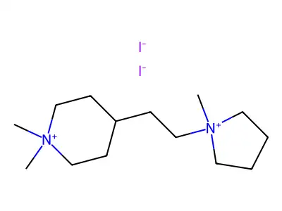 Piperidinium, 1,1-dimethyl-4-(2-(1-methylpyrrolidinyl)ethyl)-, diiodide structure