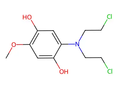 Hydroquinone, 2-(di-2'-chloroethylamino)-5-methoxy- structure