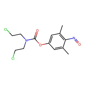 Carbamic acid, bis(2-chloroethyl)-, 4-nitroso-3,5-xylyl ester structure