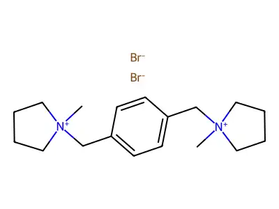Pyrrolidinium, 1,1'-(p-xylylene)bis(1-methyl-, dibromide structure