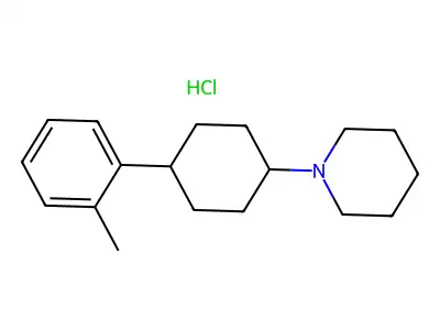 1-(4-(2-Methylphenyl)cyclohexyl)piperidine--hydrogen chloride (1/1) structure
