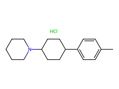 1-(4-(4-Methylphenyl)cyclohexyl)piperidine--hydrogen chloride (1/1) structure