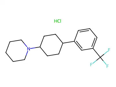 1-(4-(3-(Trifluoromethyl)phenyl)cyclohexyl)piperidine--hydrogen chloride (1/1) structure