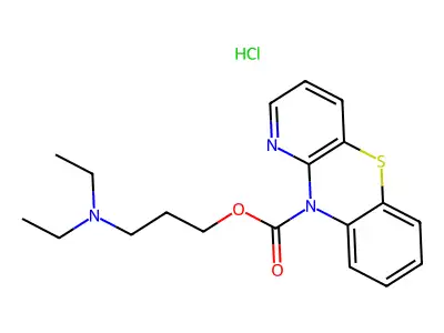 10H-Pyrido(3,2-b)(1,4)benzothiazine-10-carboxylic acid, 3-(diethylamino)propyl ester, hydrochloride structure