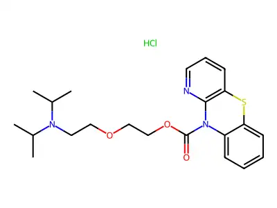 10H-Pyrido(3,2-b)(1,4)benzothiazine-10-carboxylic acid, 2-(2-diisopropylaminoethoxy)ethyl ester, hydrochloride structure