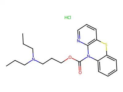 10H-Pyrido(3,2-b)(1,4)benzothiazine-10-carboxylic acid, 3-(dipropylamino)propyl ester, hydrochloride structure