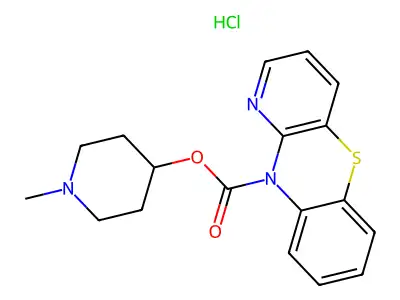 10H-Pyrido(3,2-b)(1,4)benzothiazine-10-carboxylic acid, 1-methylpiperidin-4-yl ester, hydrochloride structure