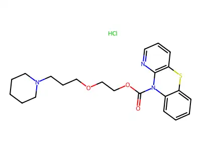 10H-Pyrido(3,2-b)(1,4)benzothiazine-10-carboxylic acid, 2-(3-(piperidino)propoxy)ethyl ester,hydrochloride structure