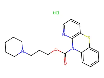 10H-Pyrido(3,2-b)(1,4)benzothiazine-10-carboxylic acid, 3-piperidinopropyl ester, hydrochloride structure
