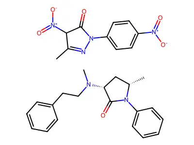 2-Pyrrolidinone, 5-methyl-3-(N-methyl-N-phenethylamino)-1-phenyl-, picrolonate, (Z)- structure