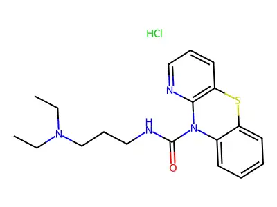 10H-Pyrido(3,2-b)(1,4)benzothiazine-10-carboxamide, N-(3-(diethylamino)propyl)-, hydrochloride structure