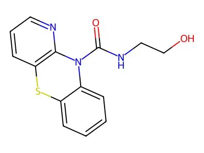 10H-Pyrido(3,2-b)(1,4)benzothiazine-10-carboxamide, N-(2-hydroxyethyl)- structure