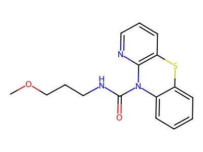 10H-Pyrido(3,2-b)(1,4)benzothiazine-10-carboxamide, N-(3-methoxypropyl)- structure