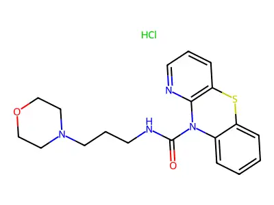 10H-Pyrido(3,2-b)(1,4)benzothiazine-10-carboxamide, N-(3-morpholinopropyl)-, hydrochloride structure