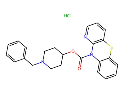 10H-Pyrido(3,2-b)(1,4)benzothiazine-10-carboxylic acid, N-benzyl-4-piperidyl ester, hydrochloride structure