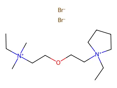 Pyrrolidinium, 1-ethyl-1-(2-(2-(ethyldimethylammonio)ethoxy)ethyl)-, dibromide structure