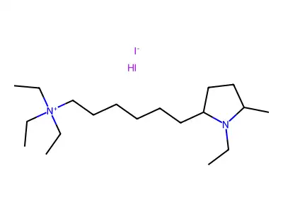 Pyrrolidinium, 1-ethyl-2-methyl-1-(6-(triethylammonio)hexyl)-, diiodide structure